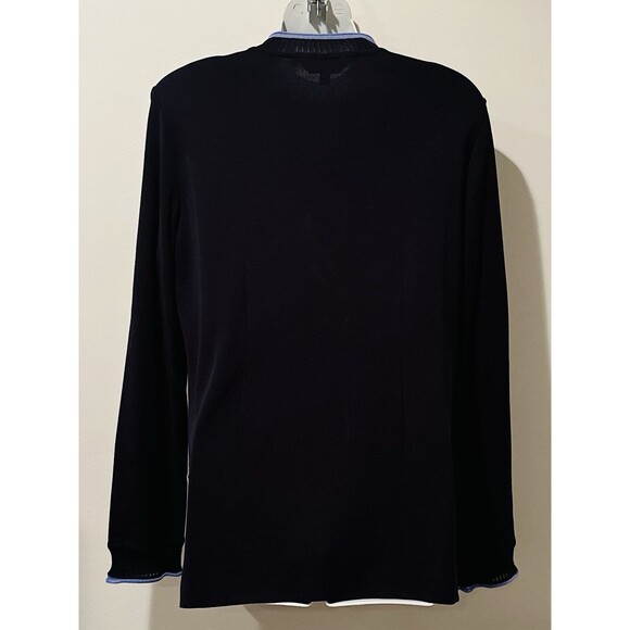 Exclusively Misook Black Purple White Zipper Sweater Jacket Size S Small EUC!!! - Picture 2 of 4